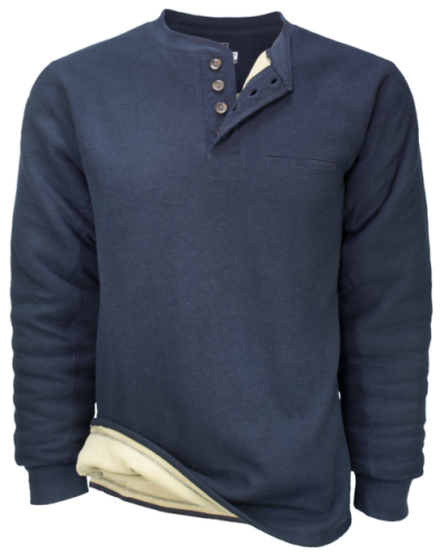 fleece lined henley shirt