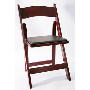 Red Mahogany Folding Padded Chairs