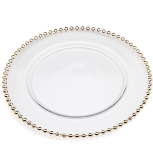 Gold Beaded Charger Plate, 13