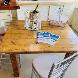 4' Square Natural Wood Farm Table