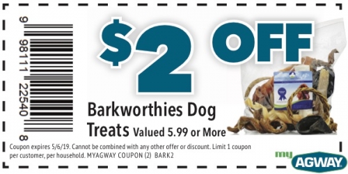 $2 Off Bark Worthies Dog Treats
