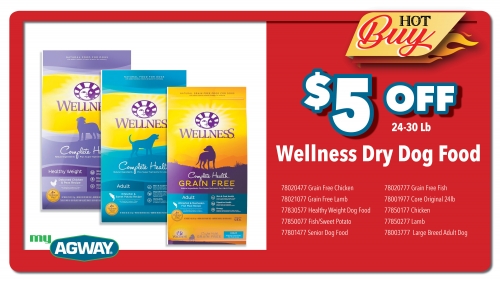 $5 off Wellness Dry Dog Food